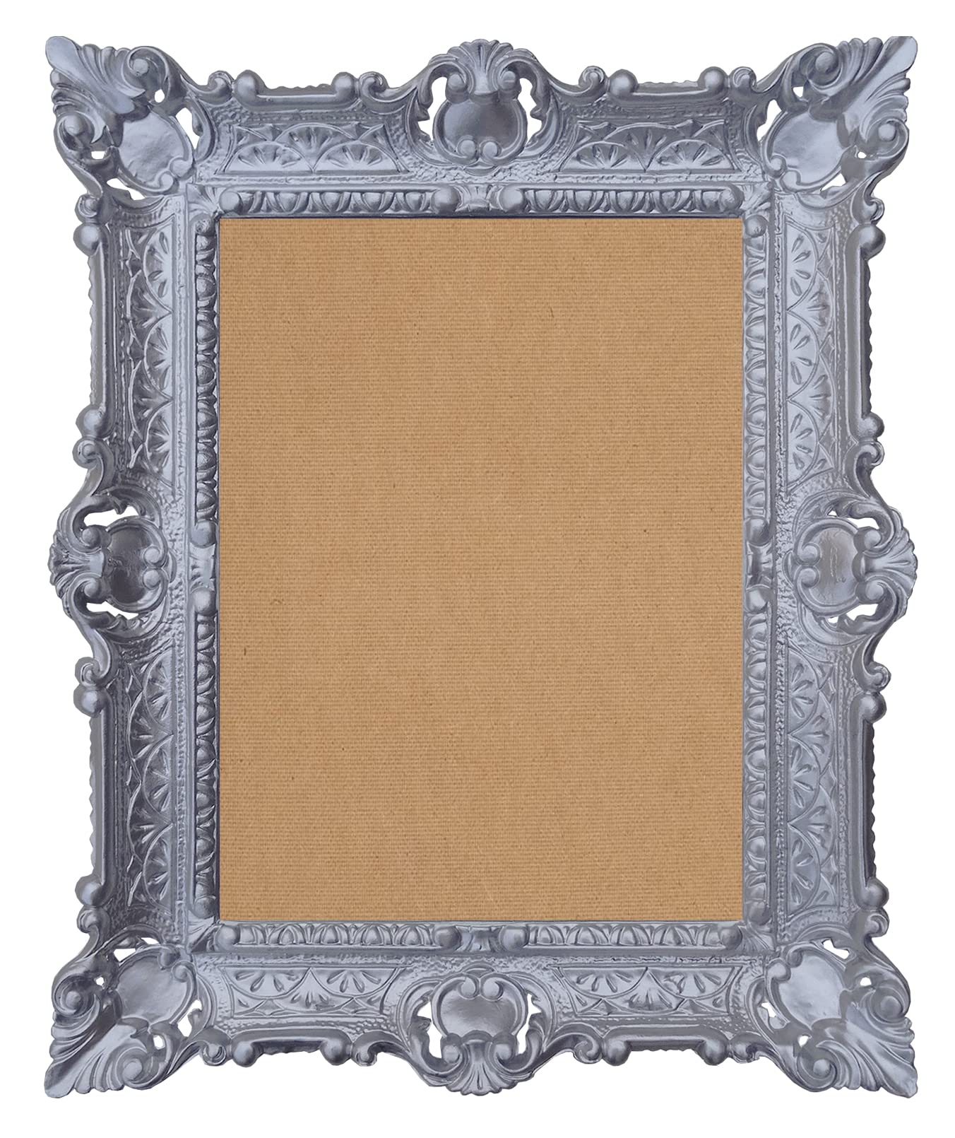 Lnxp Silver 50Tr Baroque Frame With Glass 56 X 46 Cm Rectangular Repro Pictures For 30 X 40 Cm Or 40 X 30 Cm Baroque Antique