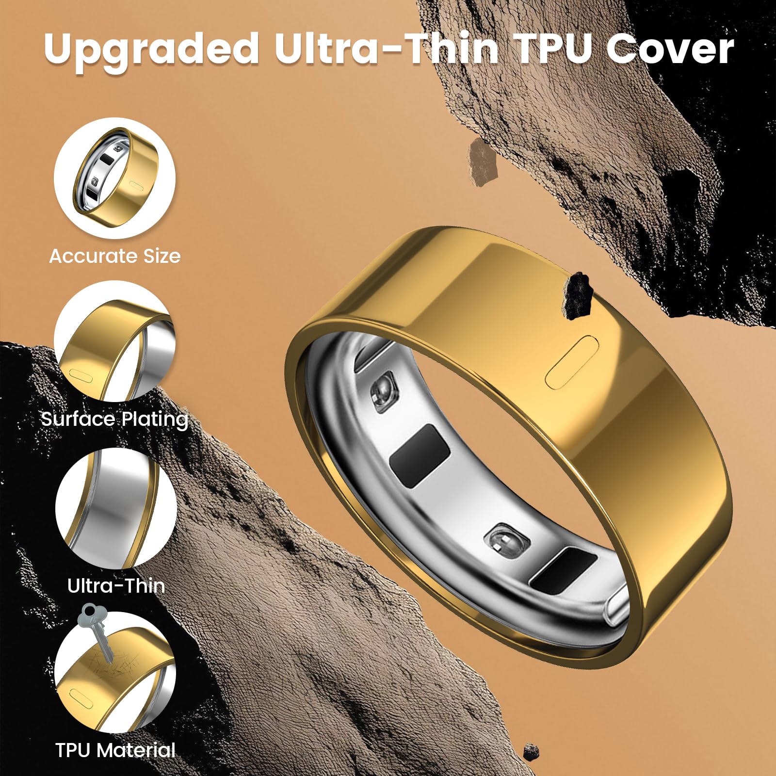 sylacor 3 Pack Ring Cover Compatible with Oura Ring Gen 4/Gen 3 Horizon/Heritage, Upgraded Anti-Scratch TPU Protector for Men Women, NOT for Oura Ring 4 Ceramic — view 3