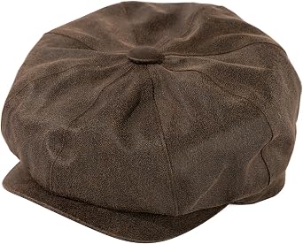 TOP-EX XL/XXLMens Newsboy Flat Cap Waterproof Faux Leather - 8 Panel Gatsby Irish Driving Golf Hat
