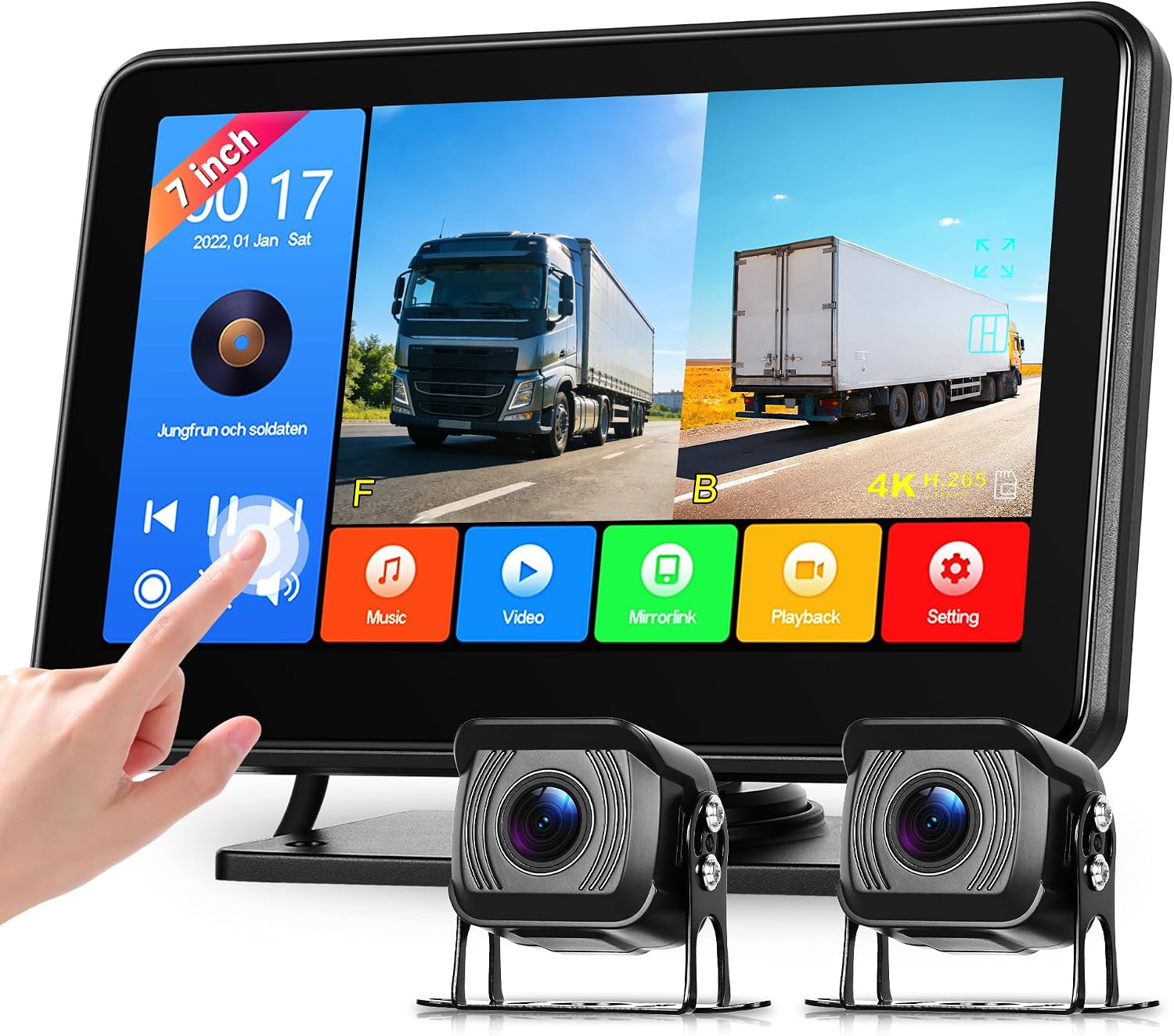 Kit 2 telecamere retromarcia 7" Android Mirror Link