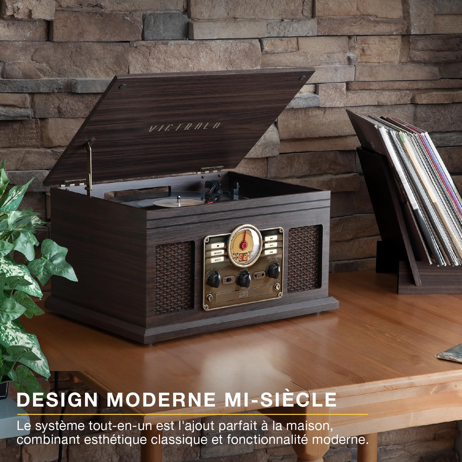 Victrola Classic Chaîne Stéréo 6-in-1 Platine Vinyle Bluetooth - Acajou