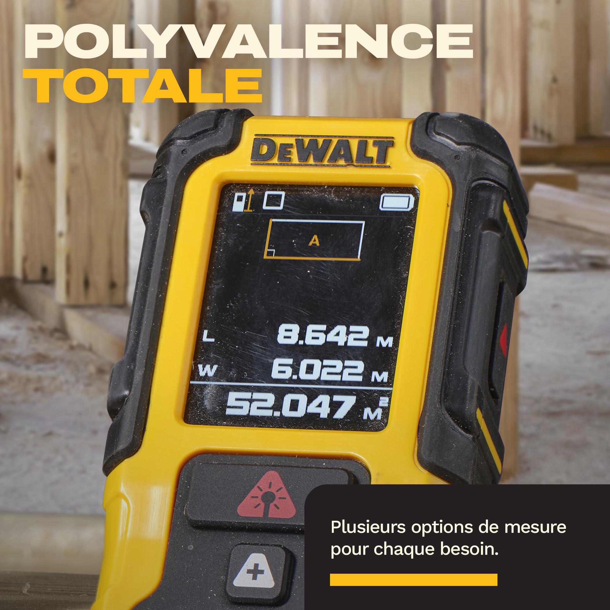 DEWALT Télémètre Laser 60 m avec Batterie Lithium Rechargeable, DWHT78200-XJ
