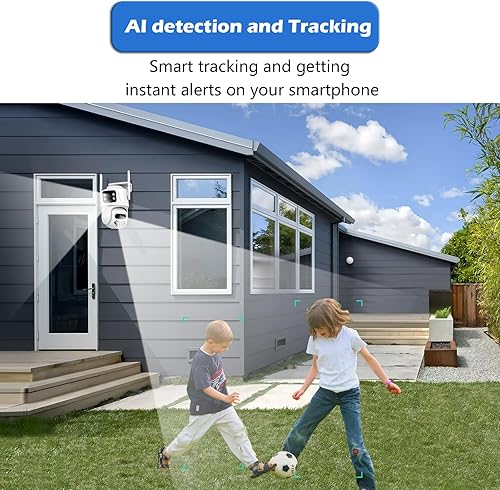 Miniatura 3 de GUOANVISION Cámaras de seguridad para exteriores de 6 MP, Enlace de lente dual Cámara exterior con tarjeta SD de 128G