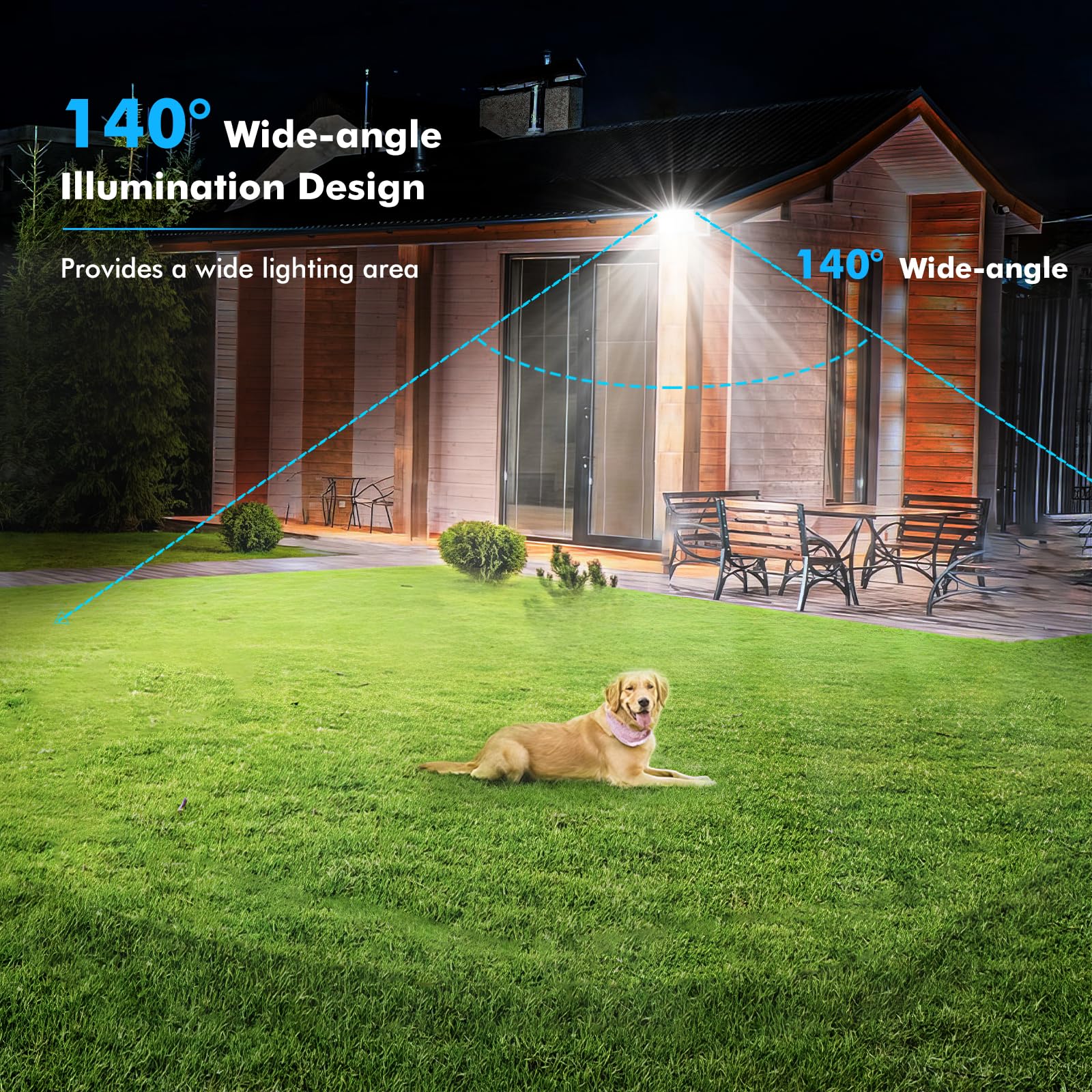 Foco LED para exteriores de 500W, 50000 LM, superbrillante, blanco frío de 6500 K, resistente al agua IP66, para patio, entrada, garaje, pasillo y jardín - 2 piezas