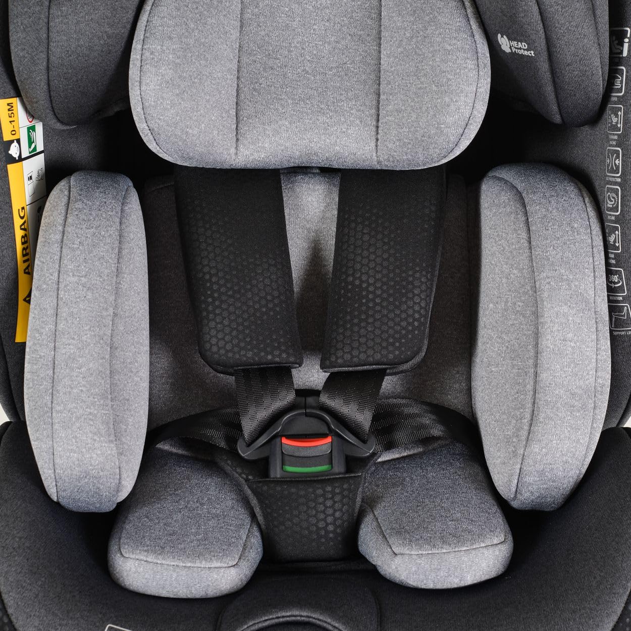 Cangaroo seggiolino bambini Hoku i-Size (40-150cm) gruppo 0/1/2/3 gamba sostegno, colorazione:grigio