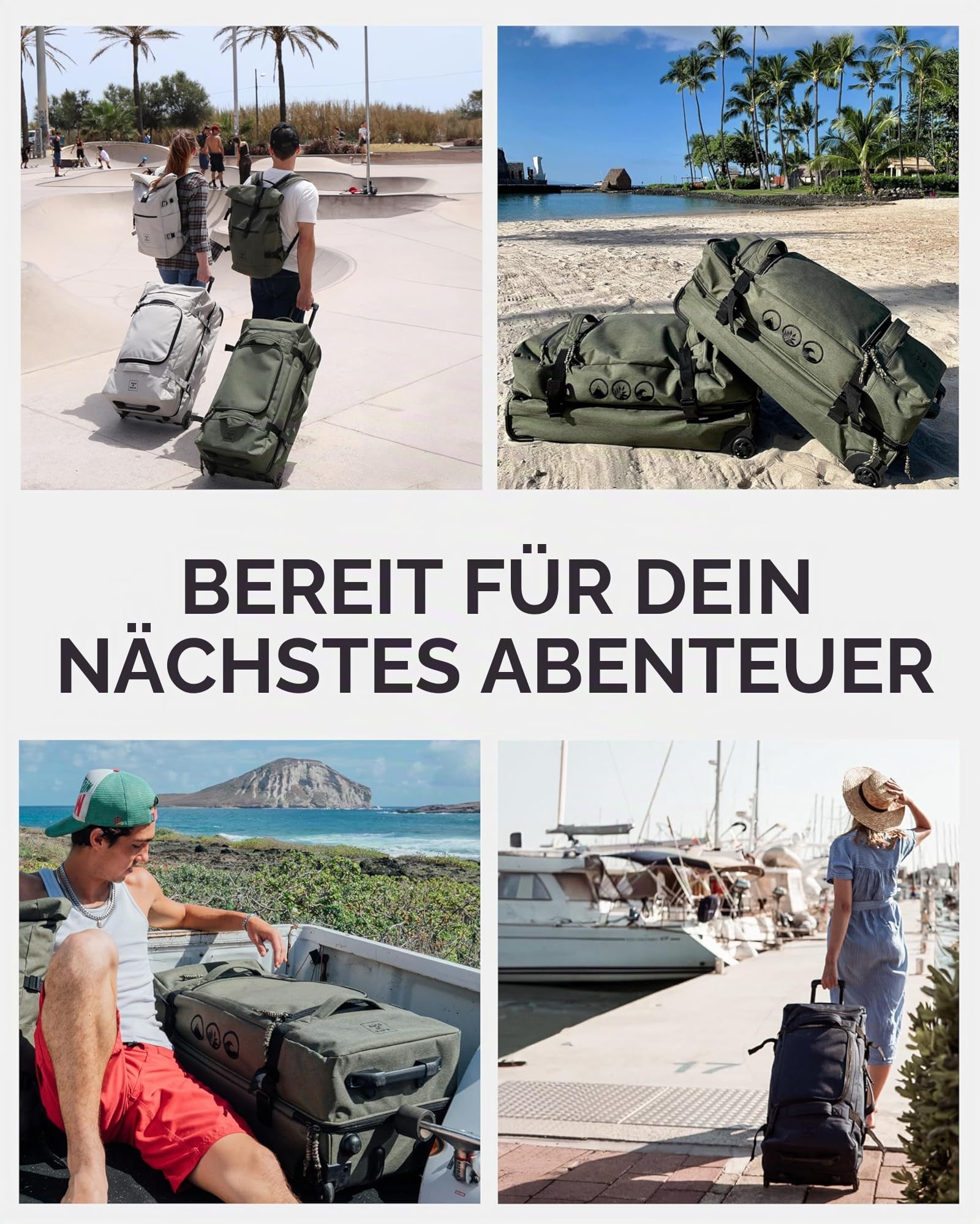 Große Reisetasche mit 2 Rollen Rollkoffer 80 cm Koffer Sporttasche Reise-Trolley
