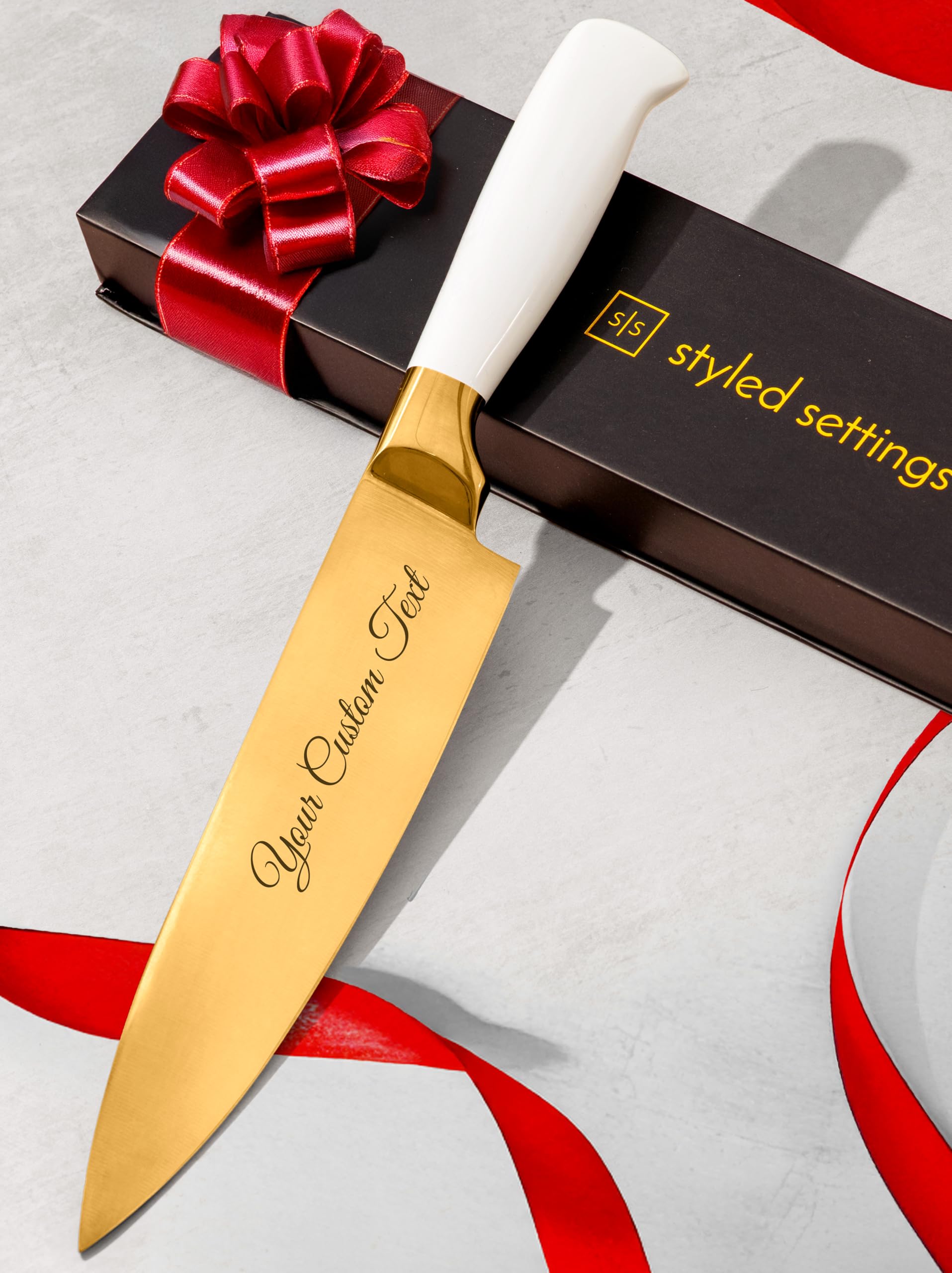 STYLED SETTINGS White and Gold Chef Knife — Amazon image 11
