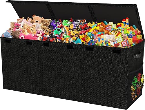 Caja de juguetes extra grande, plegable y resistente para niños y niñas, 40 x 14 x 16 pulgadas, organizador de almacenamiento para niños pequeños