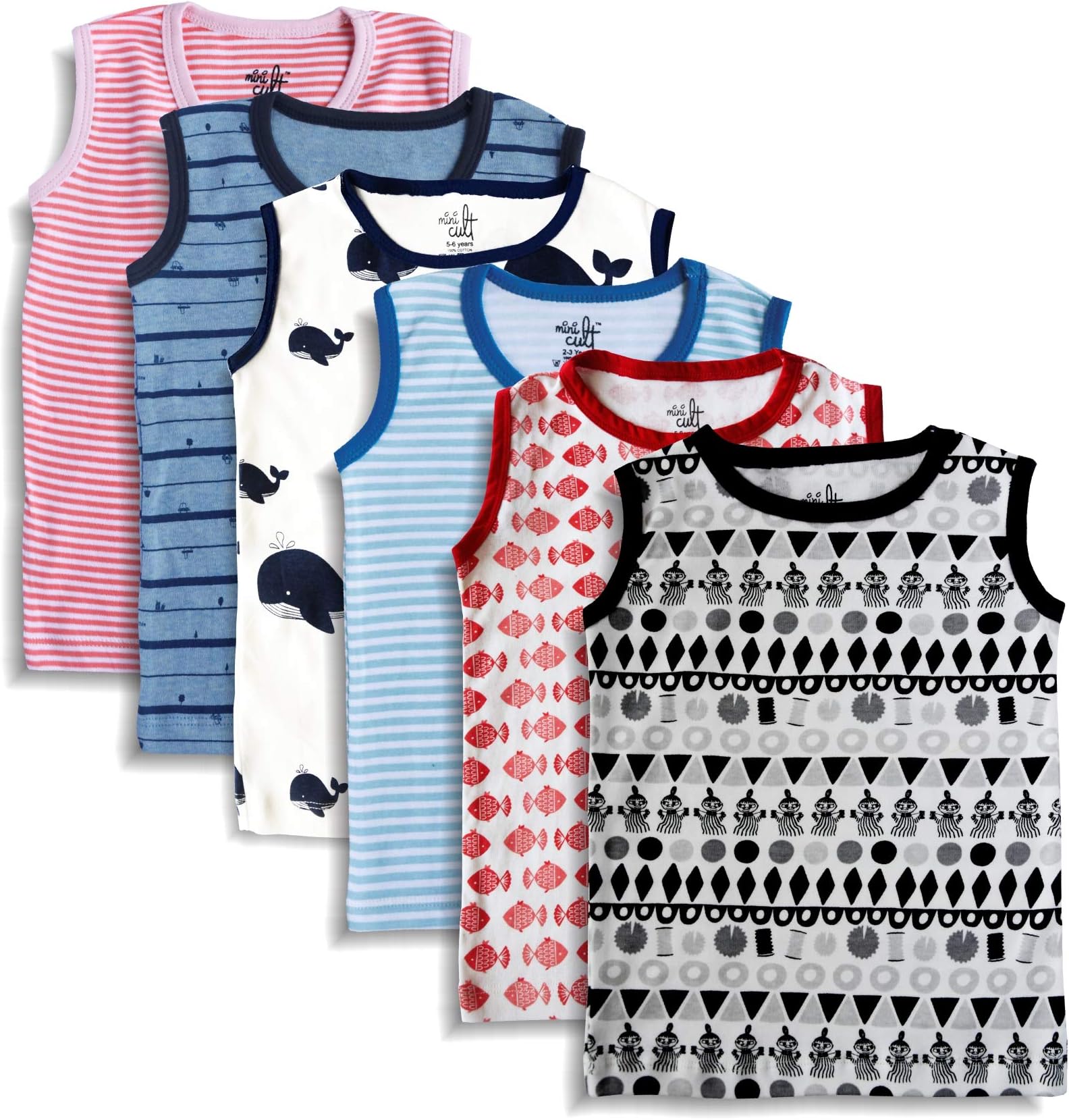 minicultBasics Cotton Baby Vests in Solid Colors (Multicolour)(Pack of 5)(0-3 MTS)