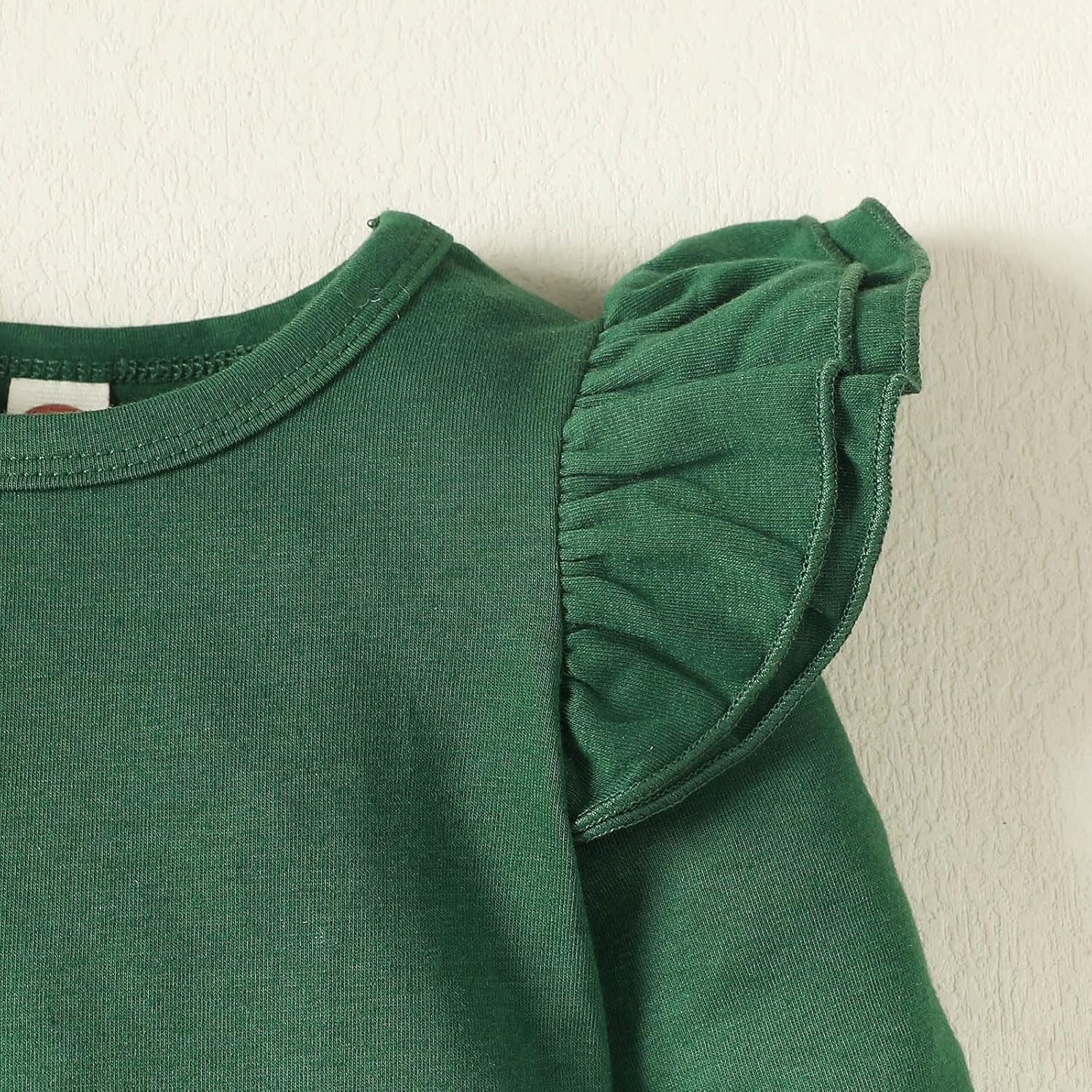 Baby Girl Ruffle Sleeve Romper Dress Newborn Solid Color Dress Bow Outfit Infant Jumpsuit Tutu Skirt Set Clothes - Image 4