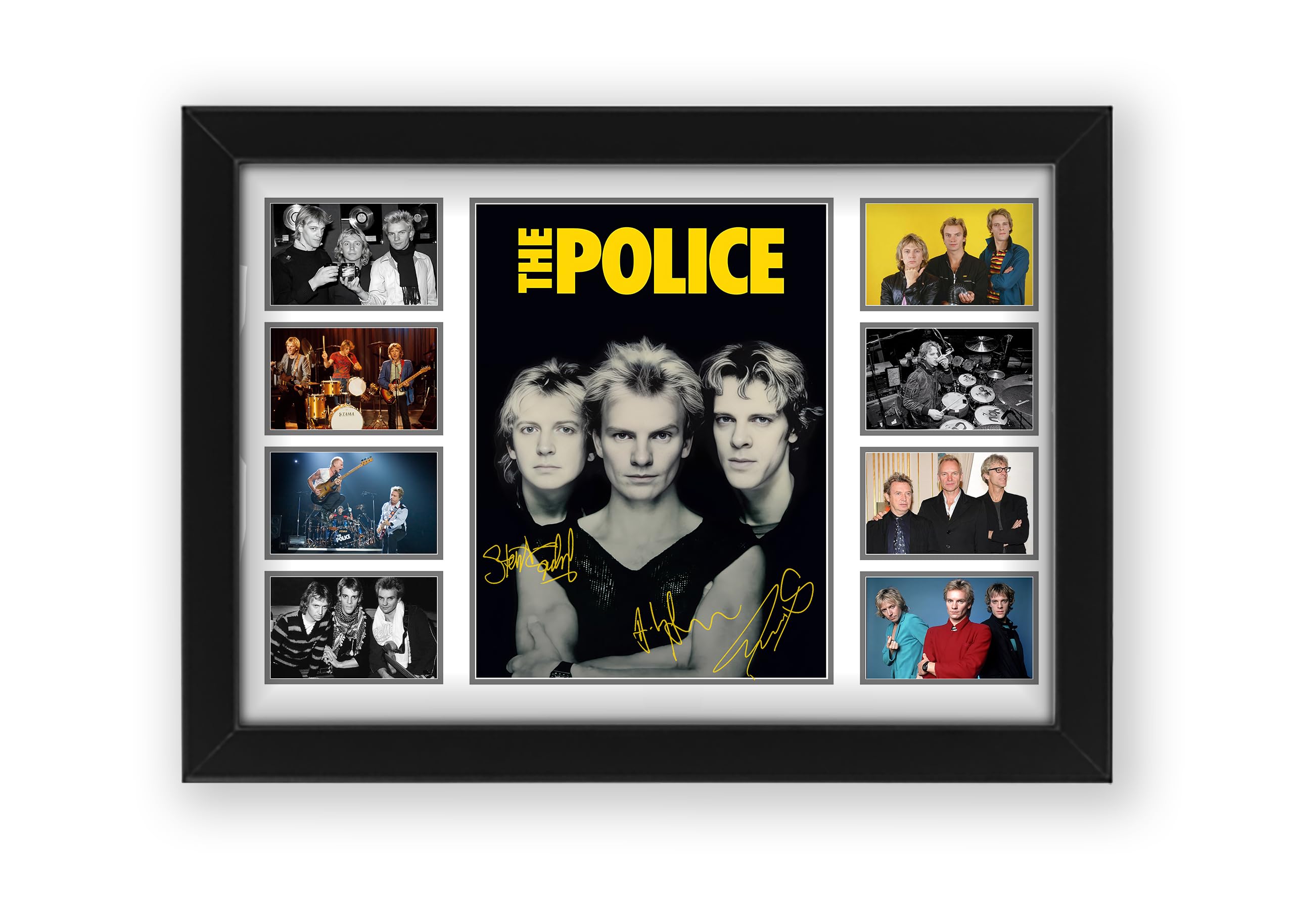 The Police Signed Poster Print - Limited Edition Autograph Fan Gift - Collectible Memorabilia Merchandise (Framed A3 (30x40cm))