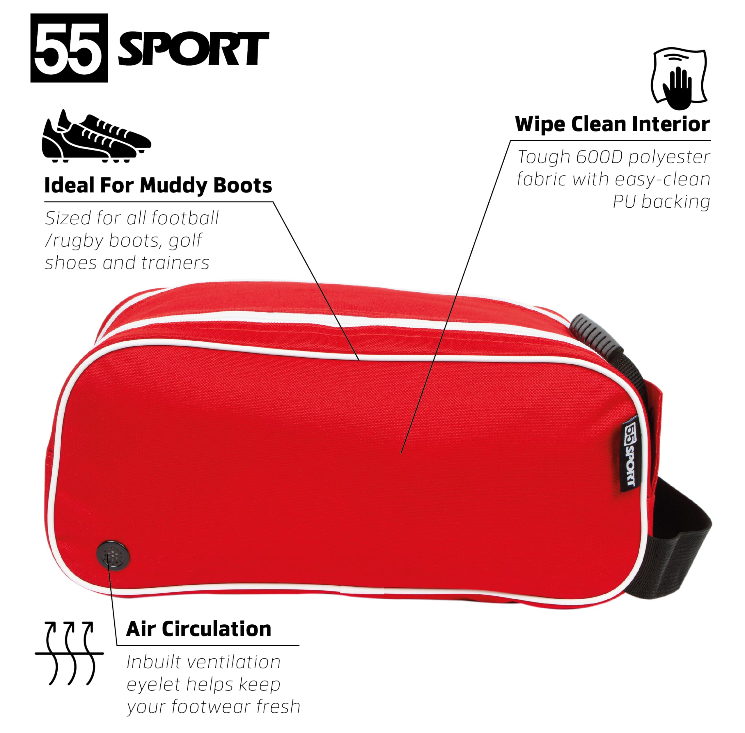 Bolsa clásica para botas de fútbol roja