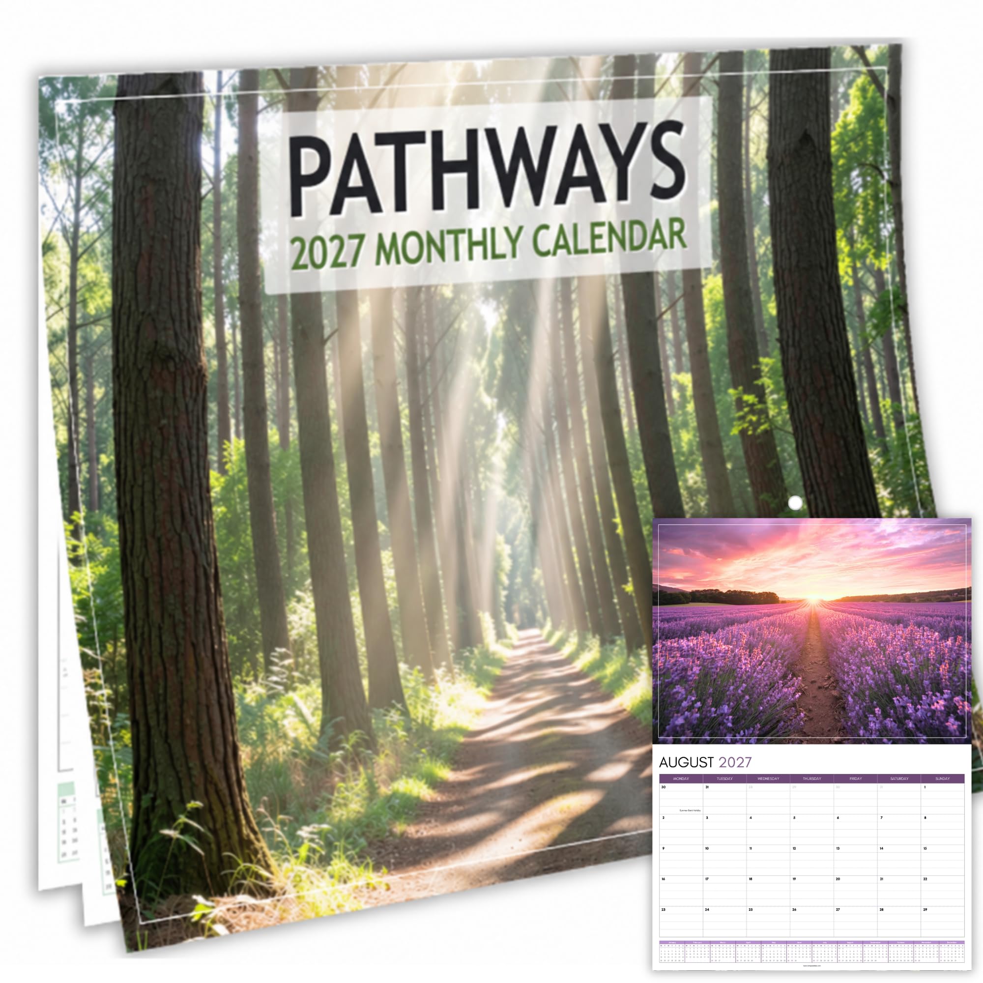 Pathways Nature Calendar 2027 - A4 Wall Calendar - Opens A3 - Scenic Photos
