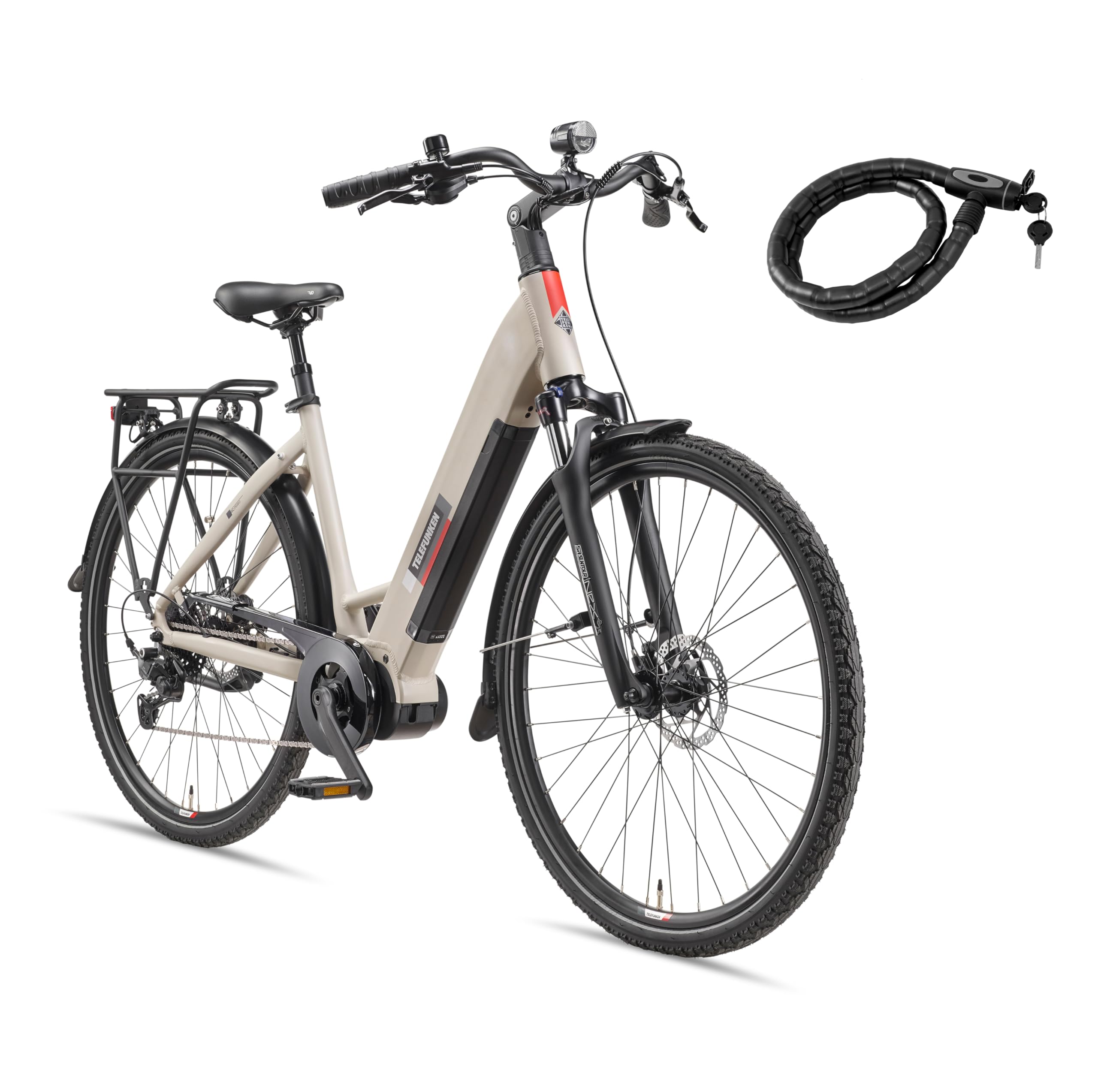 TELEFUNKEN City E-Bike 28 Zoll Pedelec mit 80Nm Mittelmotor | Elektrofahrrad Citybike | Motor 250W | City Pedelec | 705,6/536,5Wh Li-Ion Akku | E-Fahrrad für Erwachsene