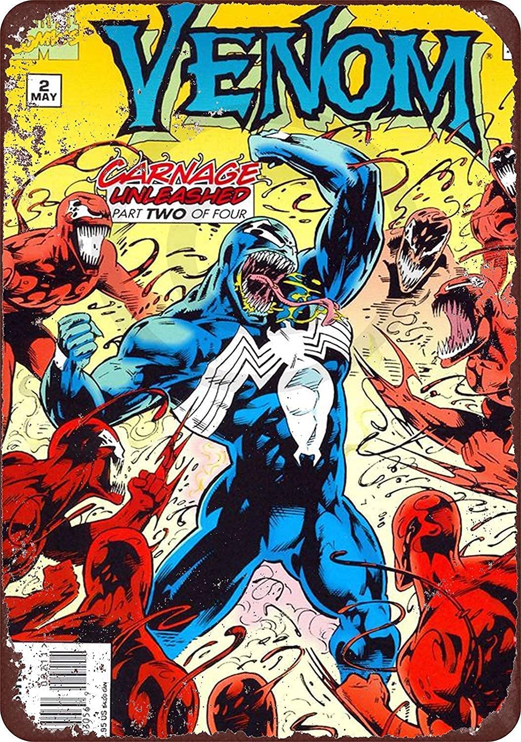 GCOCLTin Sign Venom Comic Book Wall Art Marvel Comics Vintage Reproduction Metal Sign 8 x 12
