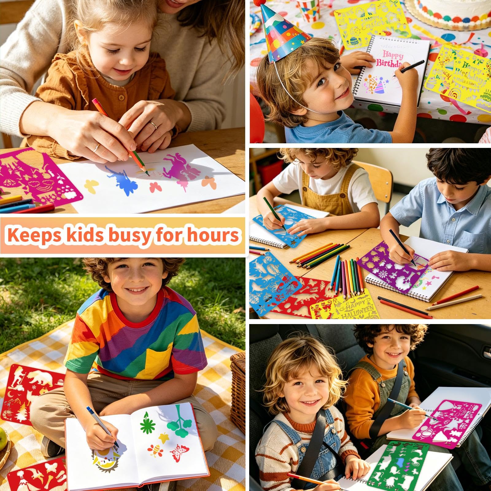 Kids Drawing Stencils - 32 Piece Set -6