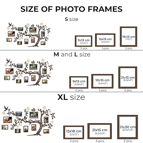 Miniatura 8 de JustLikeWood 78x44" Large Home Decor Wood Family Tree Wall Decal with Frame Pictures STANDARD, Decoraciones Para Salas de Casa Wall Art, Wall