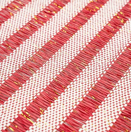 Miniatura 5 de Restaurantware Juego de 6 manteles individuales rectangulares para mesa de comedor de 16 x 12 pulgadas, a rayas, fáciles de limpiar, de plástico