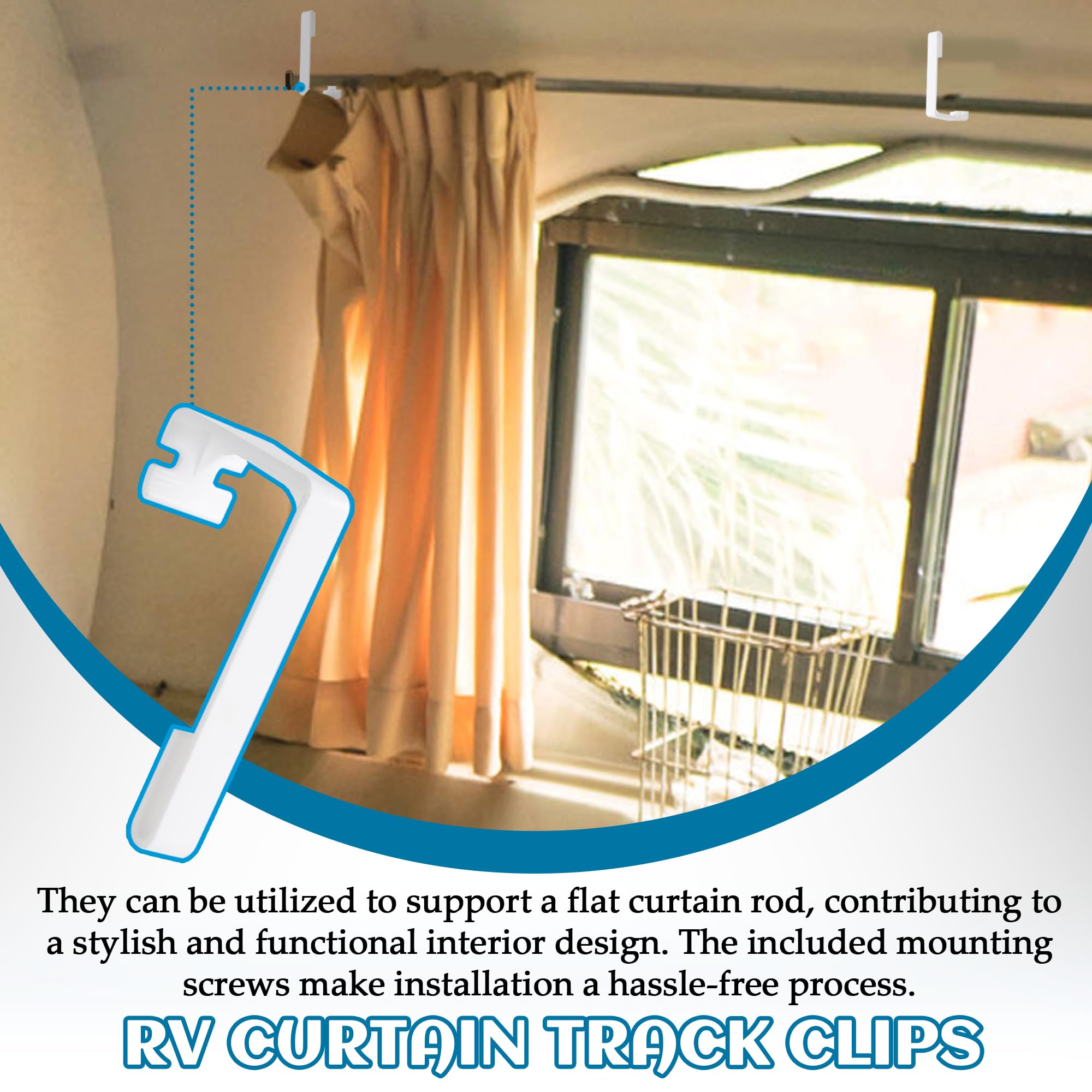 Class B RVs \u0026 Campers Pack Of 4 RV Camper Metal Side Curtain Hold Back 2\, image size:2000x2000