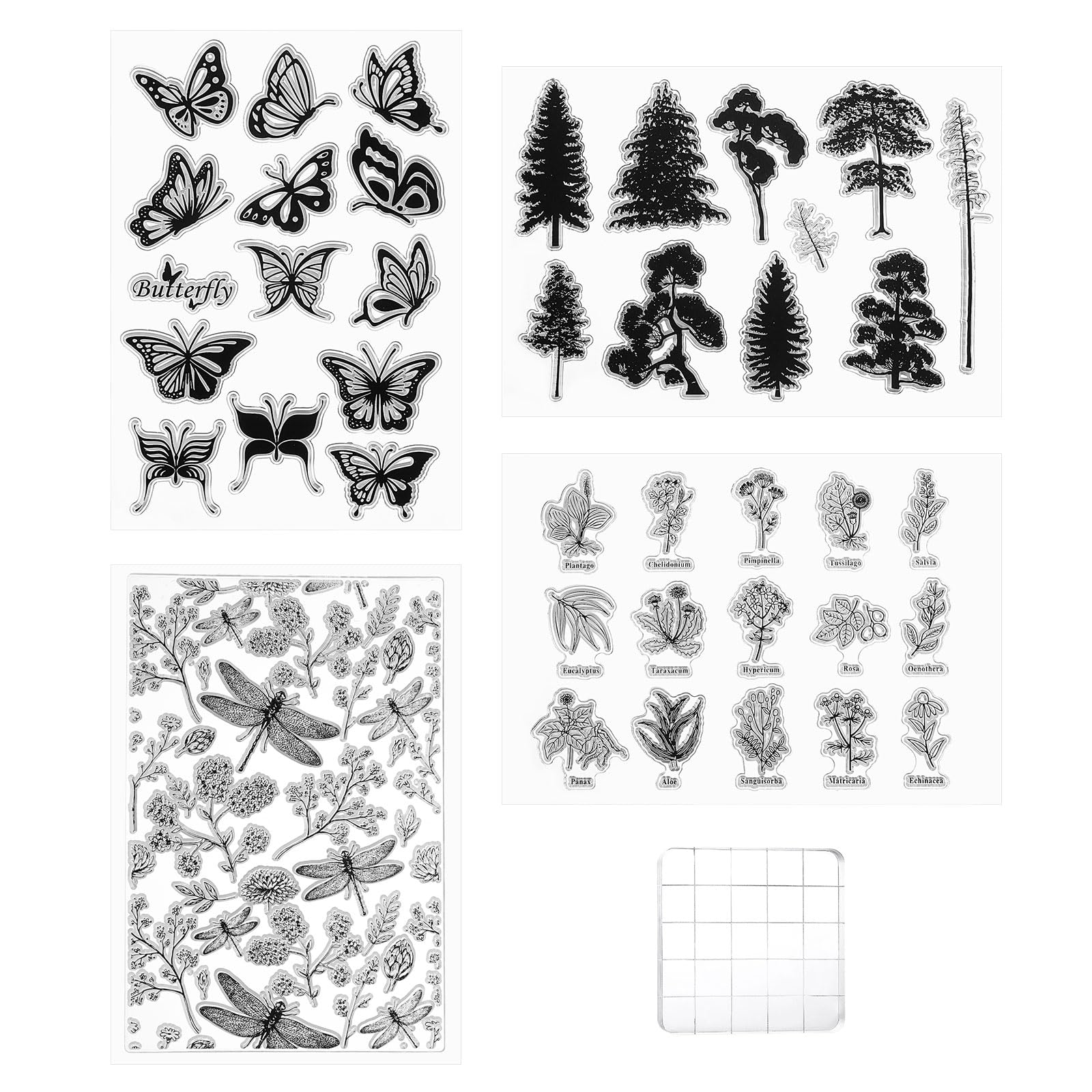 PATIKIL Silicone Stamps and Acrylic Stamp Blocks Tool