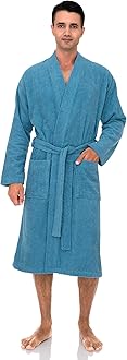 Mens Robe Cotton Terry Cloth Bathrobe Soft Towel Bath Robe for Men XS to 3X