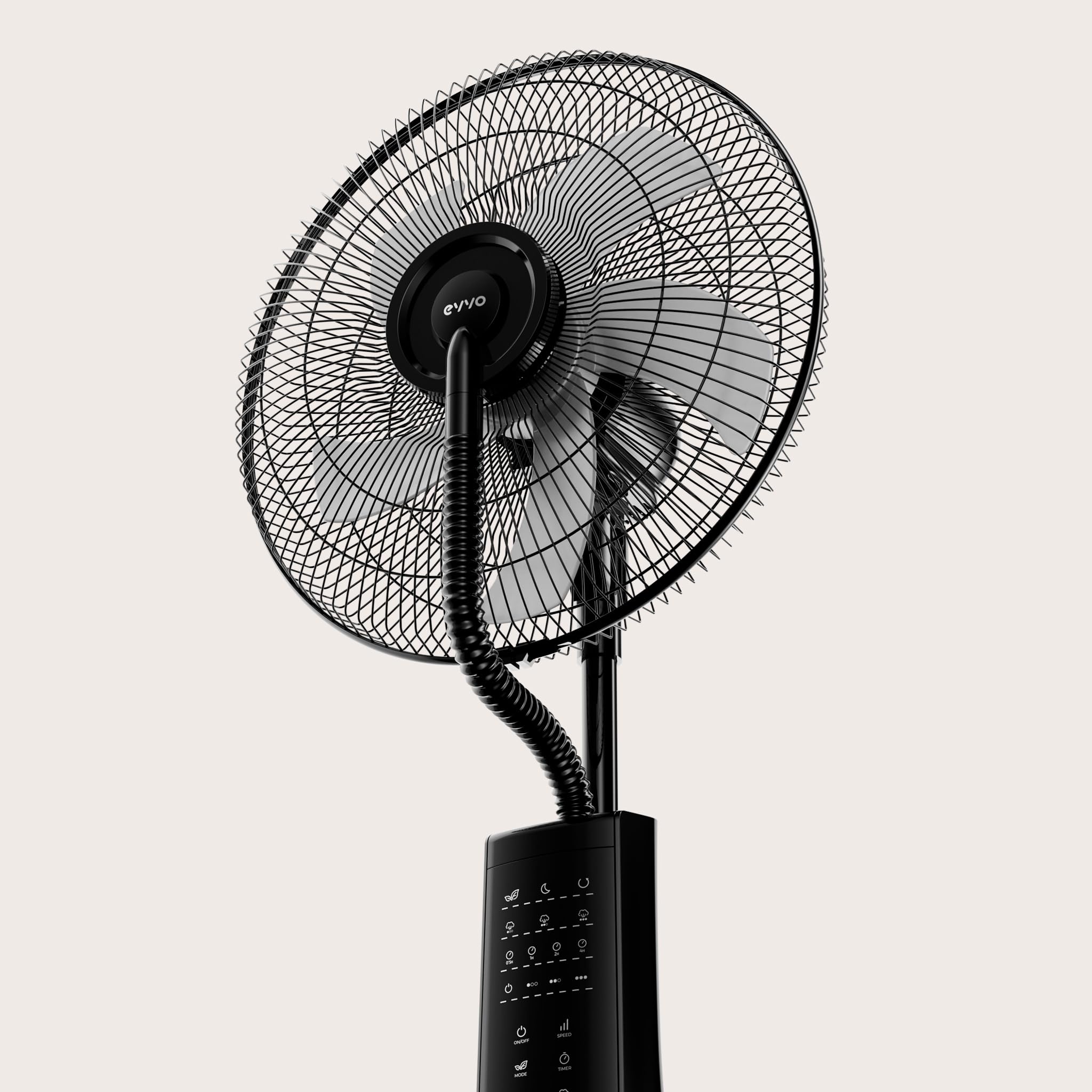 EVVO VN700 Ventilador Nebulizador de Agua y Pie Potente - Ventilador con Agua y Bruma Fina, 3 Modos Inteligentes, Velocidad Ajustable, Oscilación Automática y Temporizador. Humidificador Silencioso