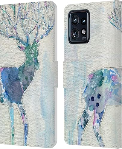 Head Case Designs Officially Licensed Wyanne Quiet Creative Animals 2 Leather Book Wallet Case Cover Compatible with Motorola Moto Edge 40 Pro