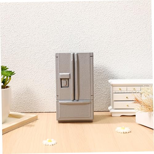 Miniatura 2 de TOYANDONA Casa de muñecas Decoración de casa de muñecas Refrigerador Mini Nevera Refrigerador Congelador Mini Casa de Muñecas Nevera Mini