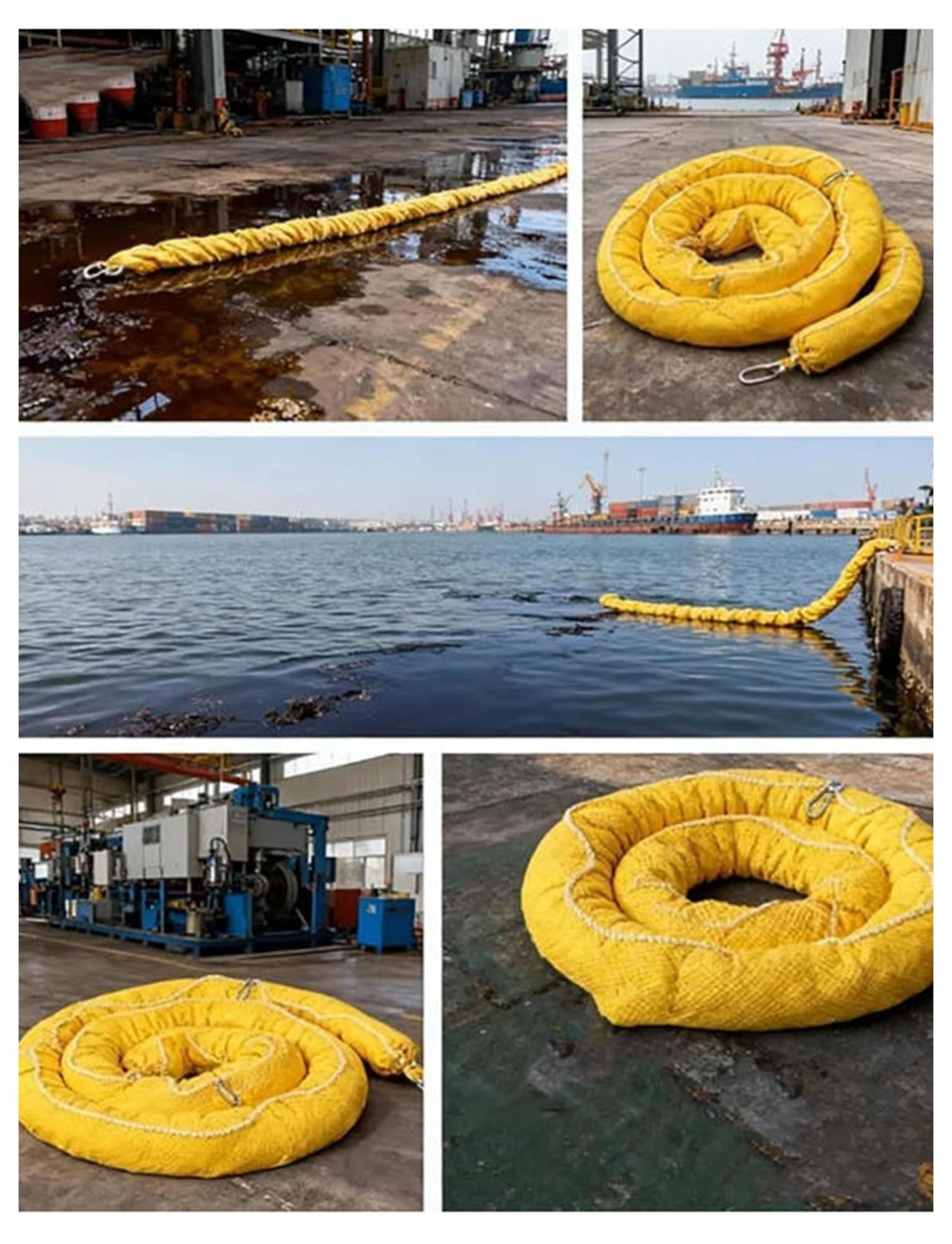 Barriera Galleggiante per Il contenimento di sversamenti di Petrolio, utilizzata per assorbire eventuali fuoriuscite di Petrolio, in ABS Impermeabile (7,6 x 200 cm)