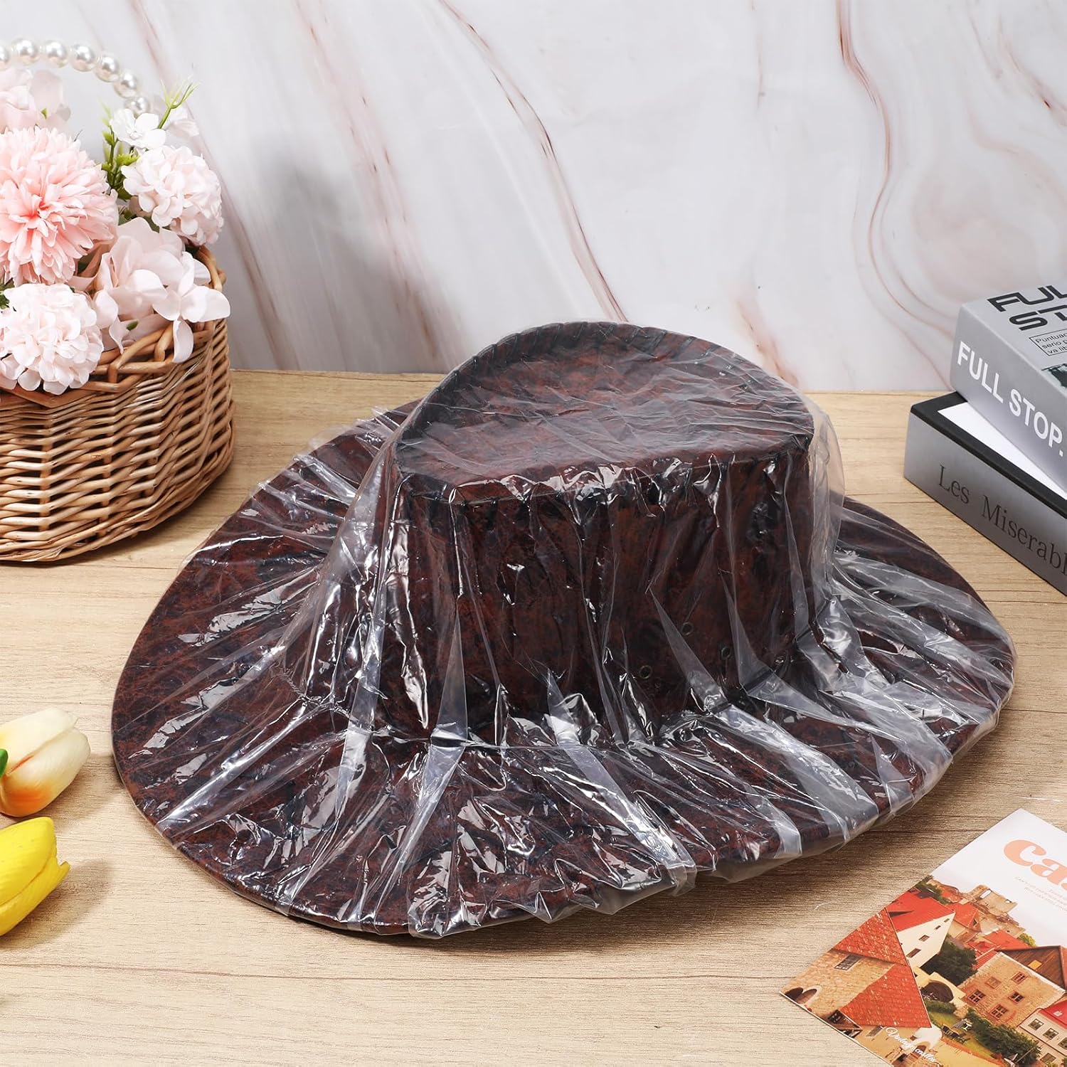 4 PCS Cowboy Hat Rain Cover, Clear Plastic Cowboy Hat Cover for Dust Waterproof Storage, Hats Protector for Storage - Image 3