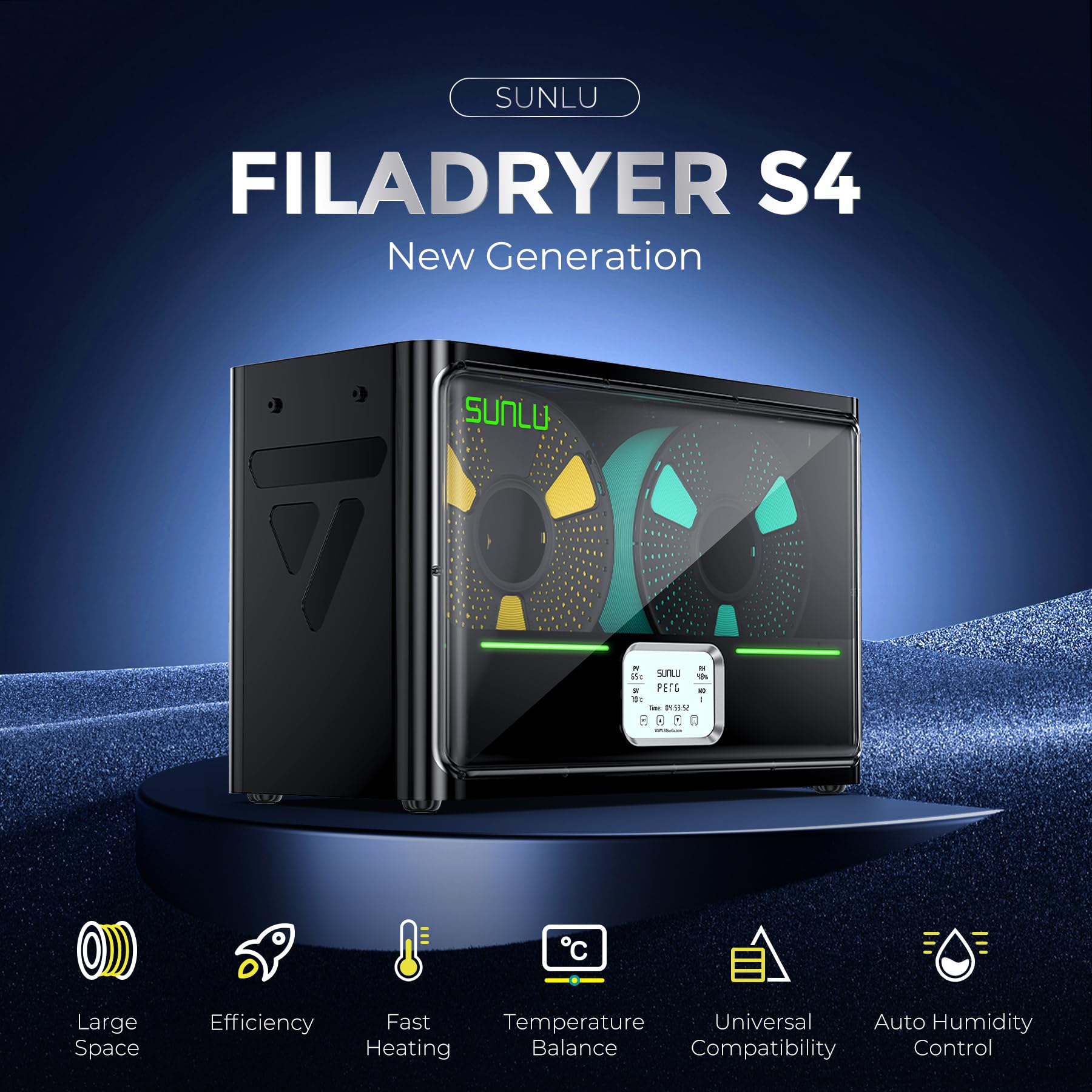 Amazon.com: SUNLU Official Filament Dryer S4, 4-Spool Filament