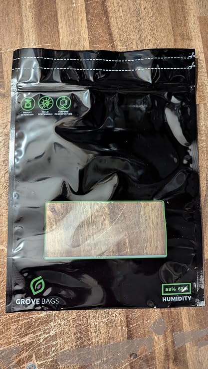 5 x Grove Bags Double Window Terploc 100 g Bag Self-Regulating Microclimate 58-62% for Fermenting Storing and Storing Herbs