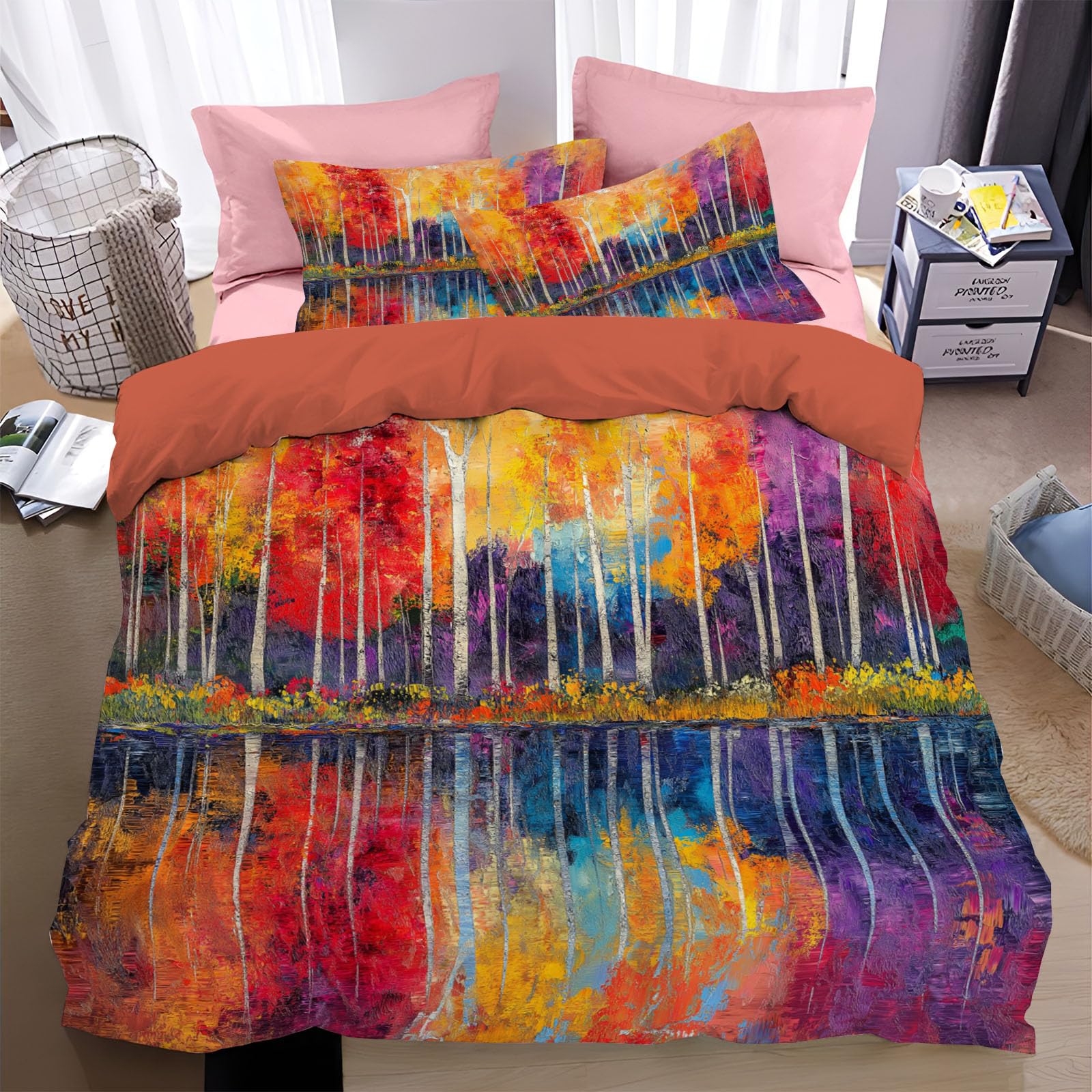 Housse de couette forêt d'automne pour sublimer la chambre des ados