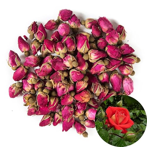 TooGet Fragrant - Brotes de rosa rojos naturales pétalos de rosa orgánicas al por mayor grado alimenticio culinario 4 onzas