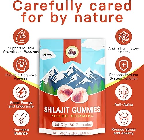 Miniatura 2 de Gomitas Shilajit del Himalaya para hombres y mujeres, enriquecidas con ácido fúlvico, más de 85 minerales traza y ashwagandha, energía y apoyo