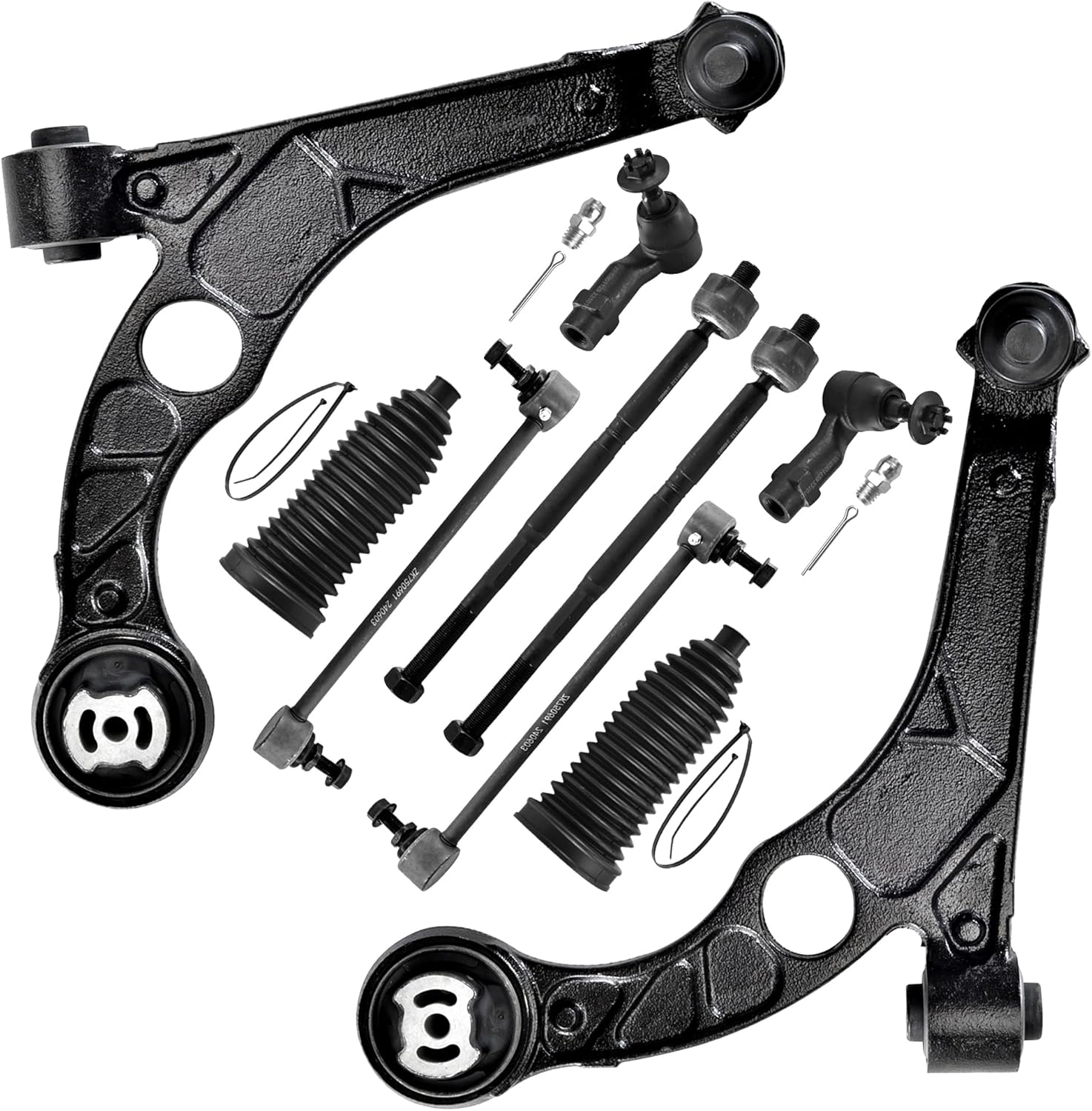 10pcs Suspension Kit for Dodge Dart 2013-2016, Front Lower Control Arms with Ball Joints Assembly Sway Bar Links Inner and Outer Tie Rod Ends and Boots