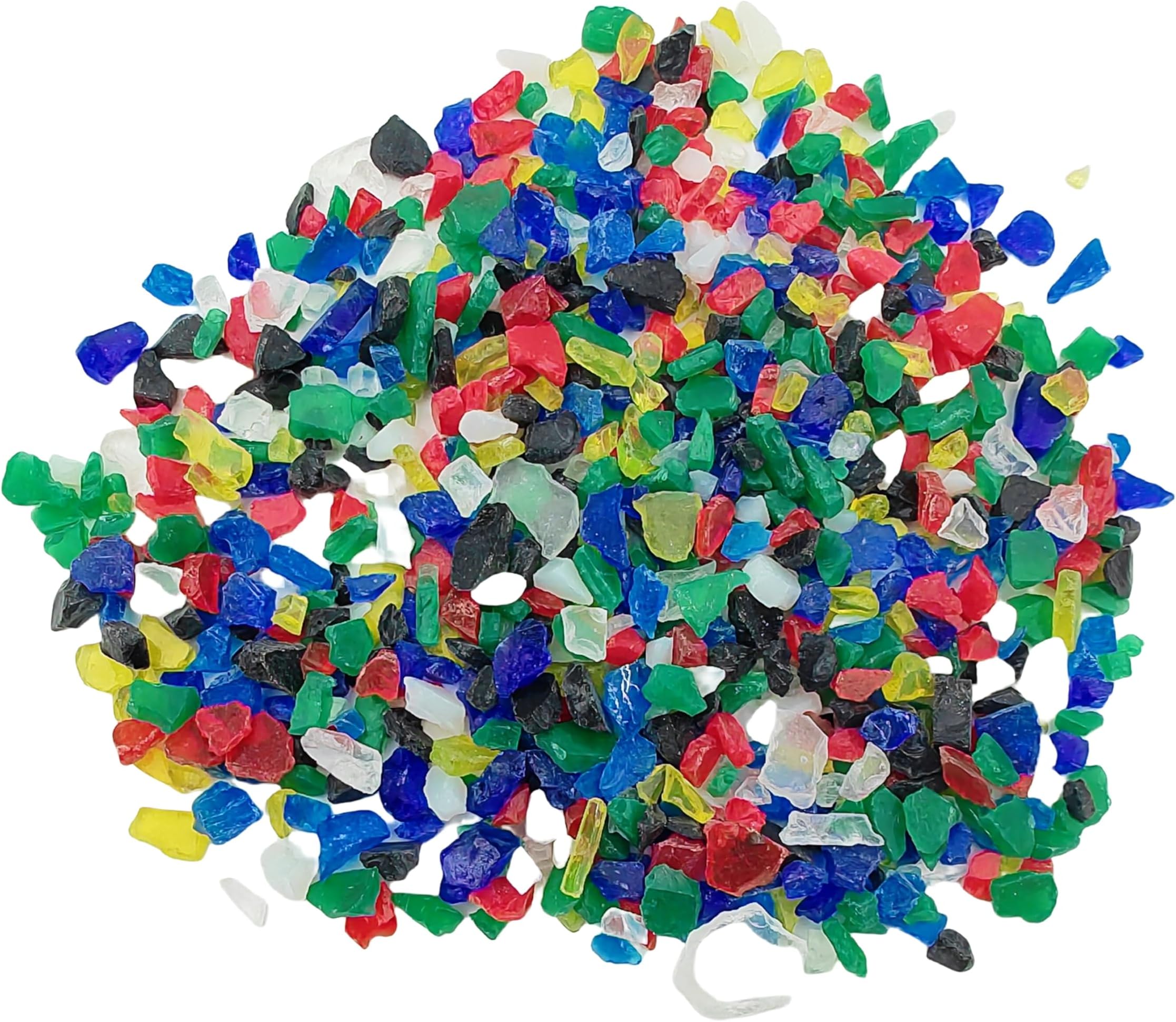 COE90 50g(1.76oz) Mixed Crushed Glass Frits, Fusible Glass for Microwave Kiln for DIY Crafts, Stained Glass Projects, Jewelry Making Supplies(Frit Glass)