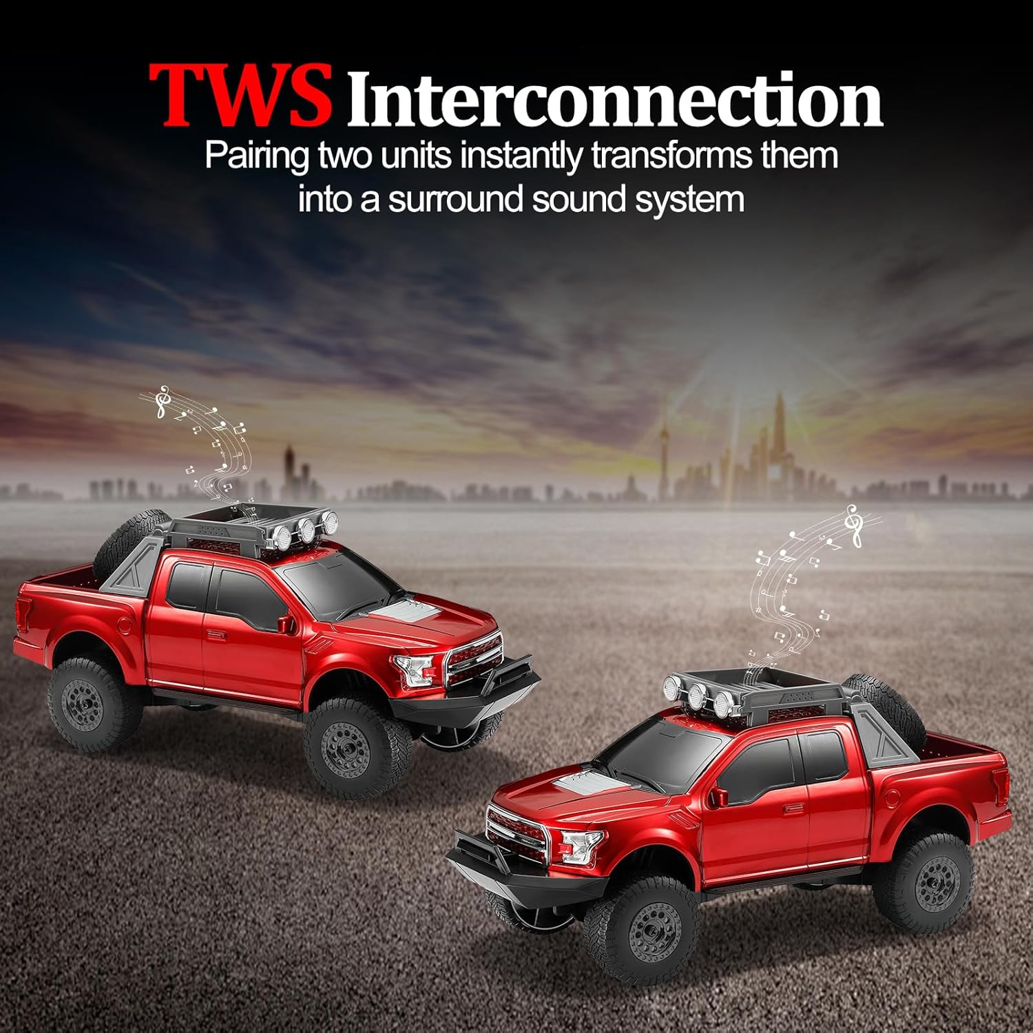 Two WS-589 speakers paired for TWS stereo sound