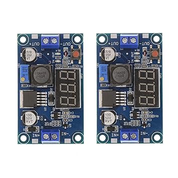 HUABAN 2PCS LM2596 DC DC Step Down Converter Voltage Regulator Digital Tube Display Voltmeter 4.0-40V to 1.3-37V Buck Adapter Adjustable Power Supply