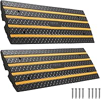 VEVOR 2-Pack Rubber Curb Ramps, 48.8" Heavy Duty Driveway Slope Ramps, 2.6" Rise, 33,069 lbs Capacity, Anti-Slip for SUVs, RVs, Wheelchairs