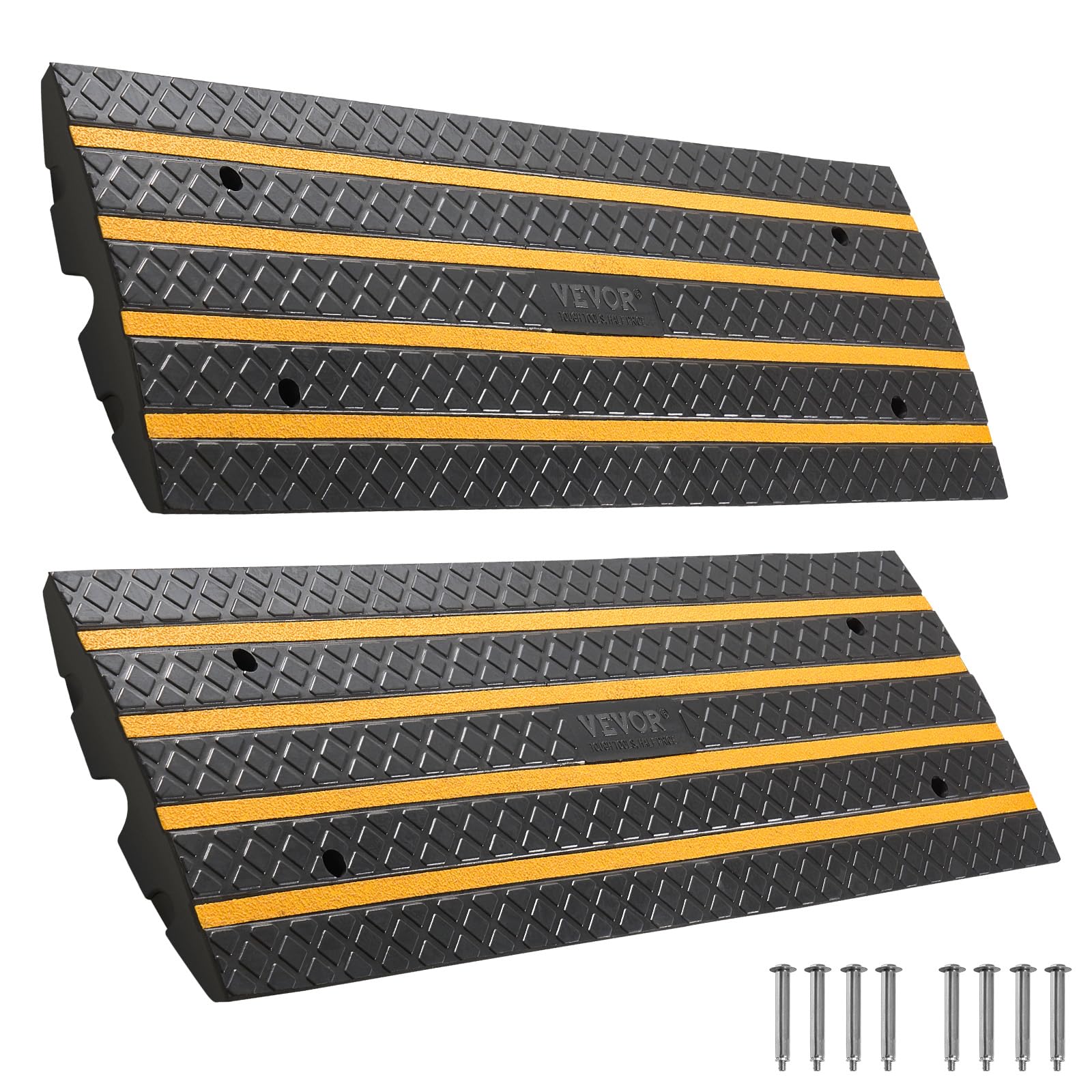 VEVOR Rubber Curb Ramp 2-Pack, Heavy Duty, 48.8 in Long