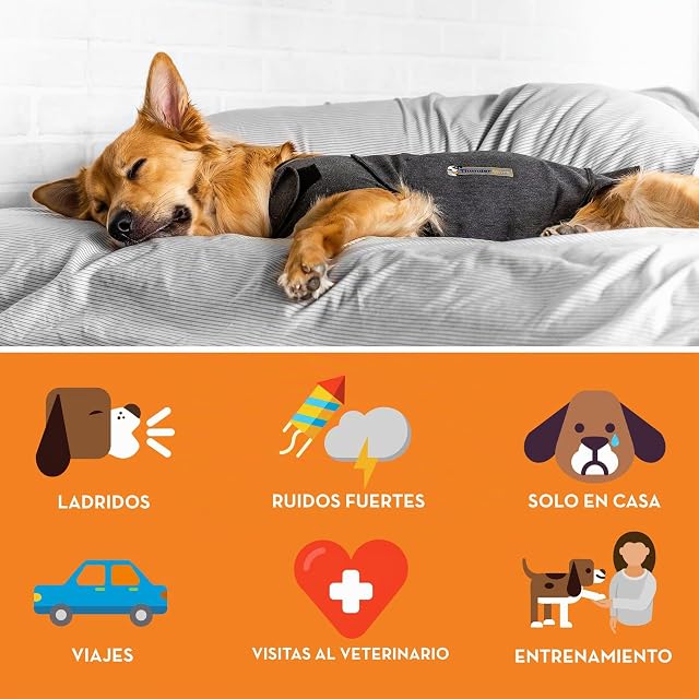 Foto 2 de 6 de Thundershirt - Chaleco Relajante para Perros - Antiestrés, Ayuda a Reducir la ansiedad, Gris, L