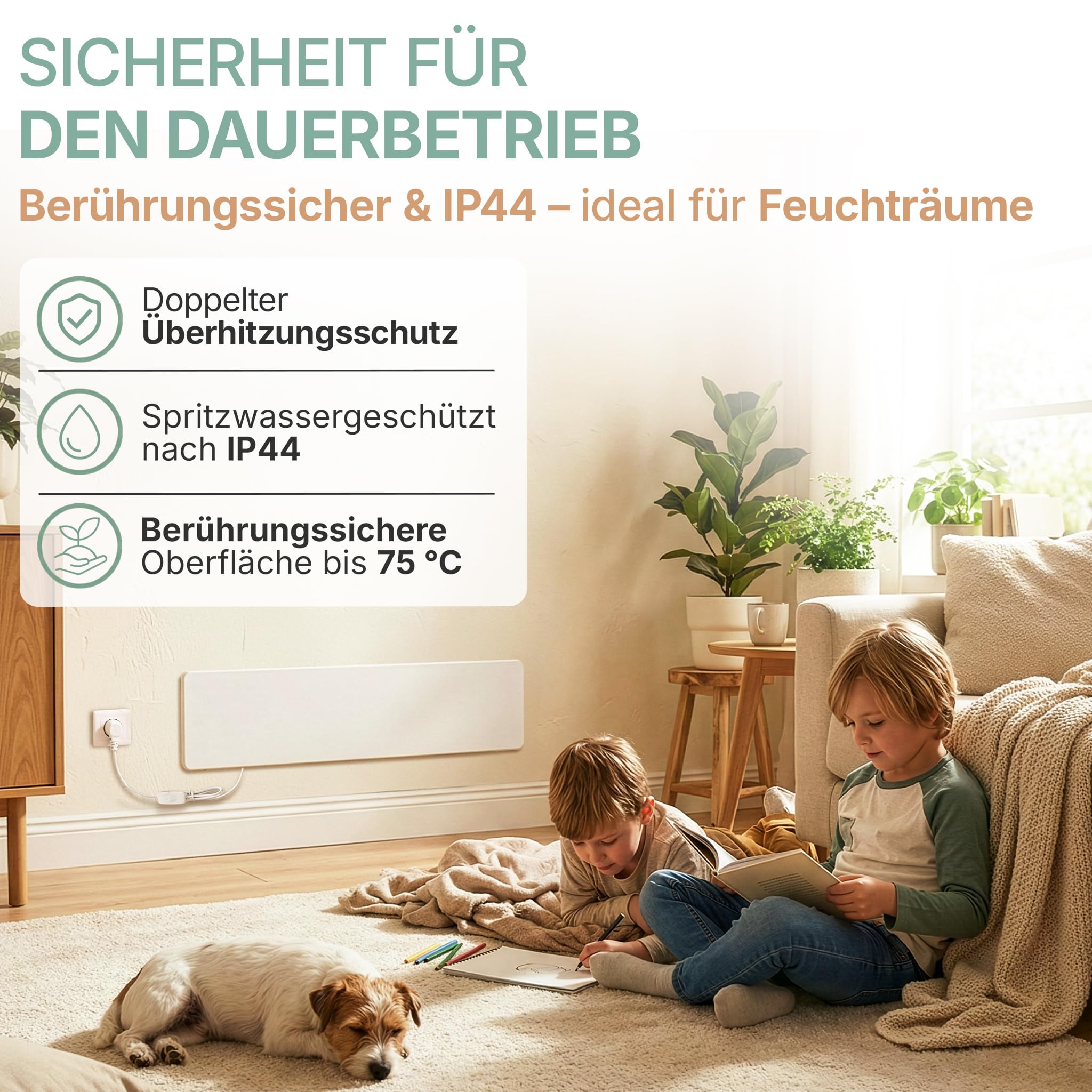 Heidenfeld Anti-Moisissure - Chauffage Infrarouge | Protection contre le Gel - Chauffage sans Produits Chimiques - Alternative au Spray Anti-Moisissure & Peinture (Set de 2)