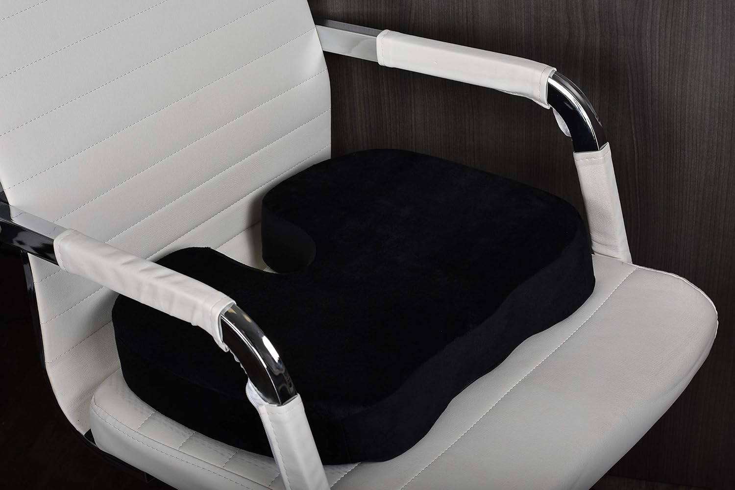 Memory Foam Seat Cushion - Comfort Orthopedic Design to Relieve Sciatica, Coccyx and Tailbone Back Pain. Conforms to Body Shape and Promotes Healthy Posture. Perfect Gel Cushion for Office Desk Chair.