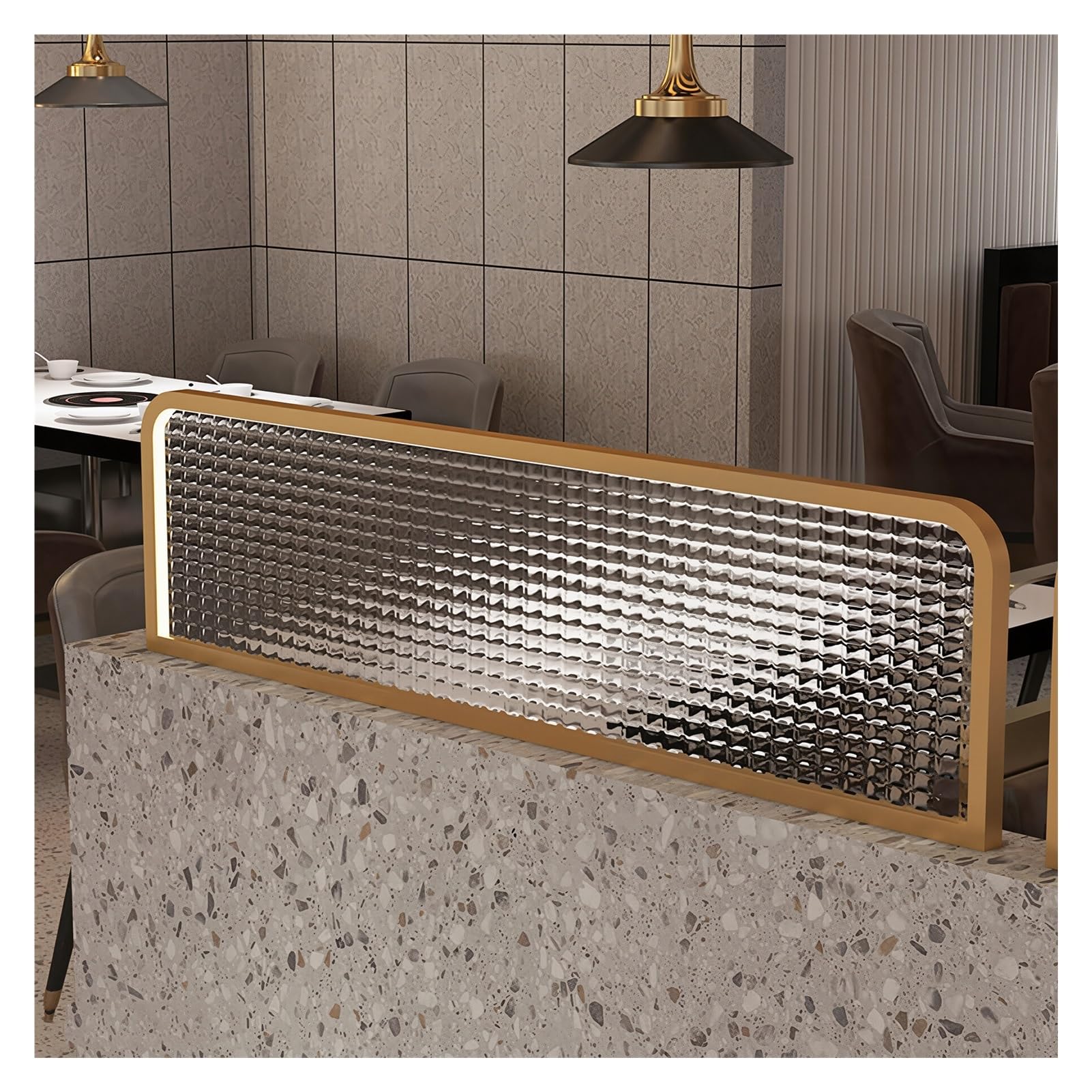 KLGFBDC Iron Office Partition Screens Desk Counter Dividers Privacy Partitions for Hotels & Restaurants (45x100x8cm) - Stylish Space Separators