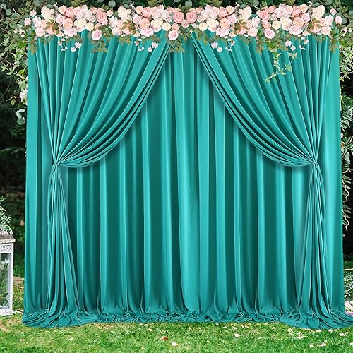 Miniatura 10 de Paneles de cortina de telón de fondo blanco sin arrugas, de 40 x 10 pies, cortinas de fondo de fotografía de poliéster, suministros de decoración