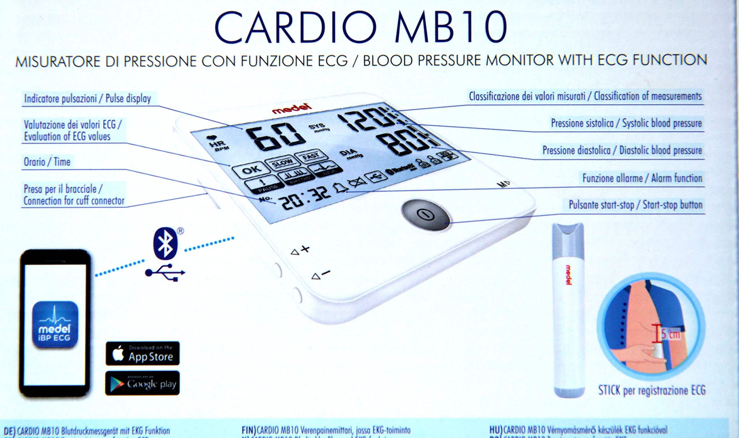 MEDEL Connect Cardio MB10 Ciśnieniomierz naramienny 22-42 cm z Bluetooth i funkcją EKG- : Standard