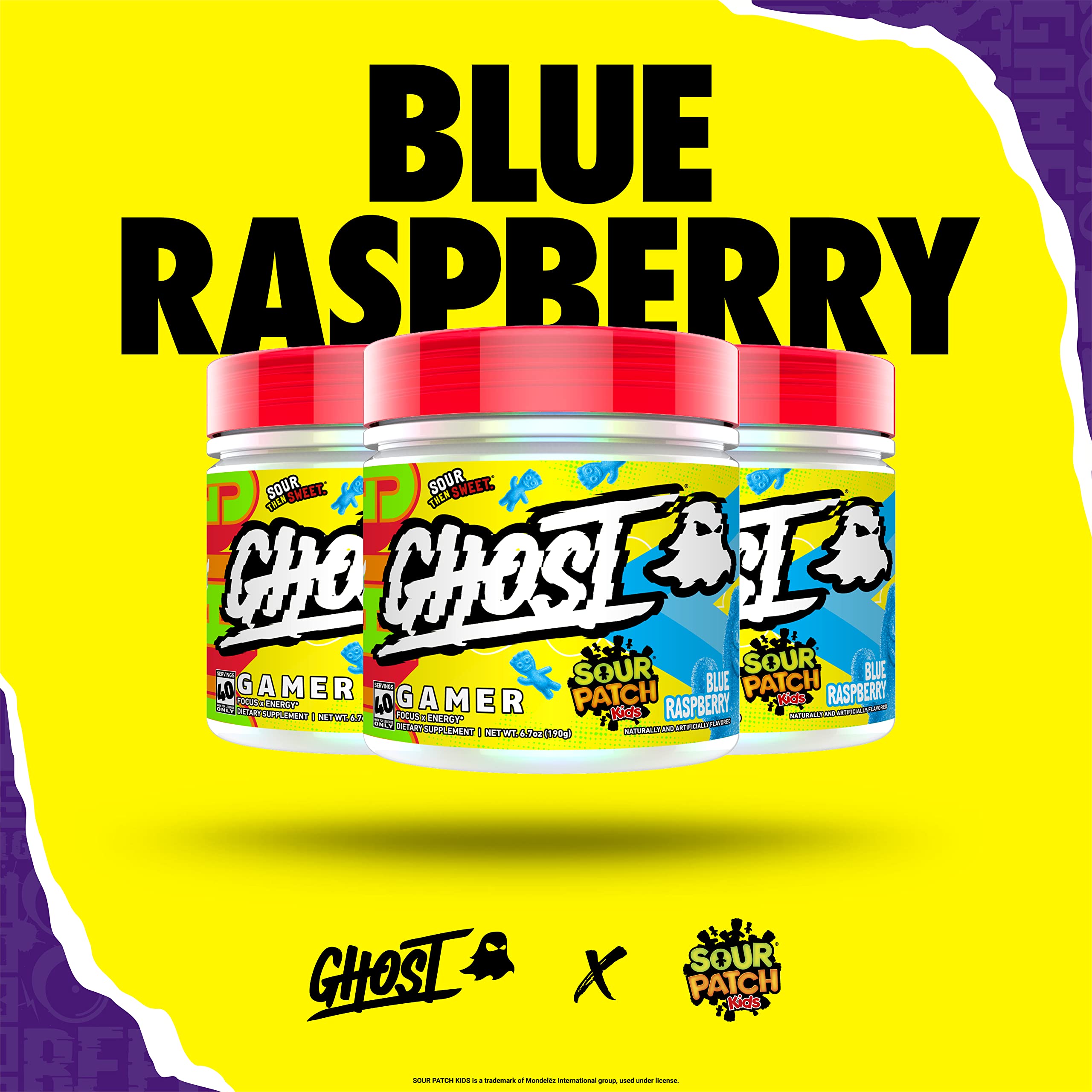 GHOST Gamer Energy and Focus Support Formula 40 Servings, Sour Patch