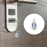 Vista 9 de 50 dijes de Medalla de la Virgen Milagrosa de aleación ovalada Nuestra Señora colgante para mujeres y hombres DIY católico collar pulsera
