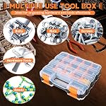 Organisateur de petites pièces 2 PCS Boîte à outils de cas de stockage 34-Compartments Boîte d'organisateur double côté avec séparateurs amovibles pour petit matériel, vis, boulons, écrous, ongles, perles